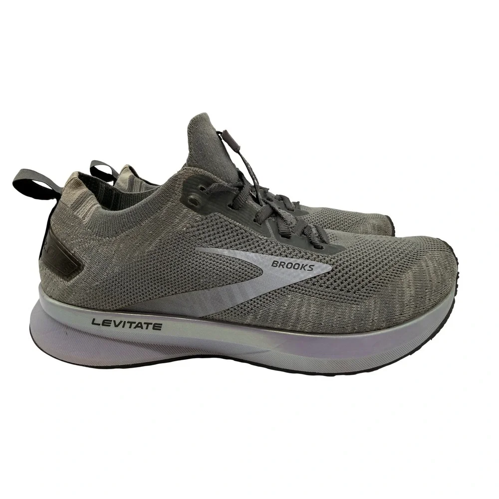 Brooks Levitate 4 Running Shoes Womens 8 Grey Excellent DNA AMP Knit Sneakers